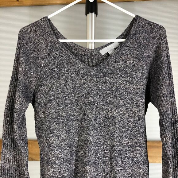 JANA Purple/Grey A-Line V-Neck Long Sleeve Knit Dress Sz S - Picture 3 of 8